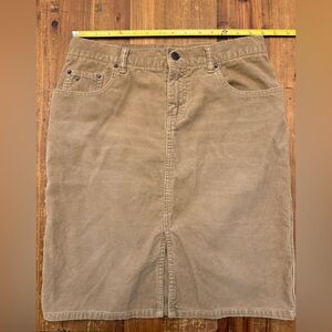 American Eagle Outfitters Brown Corduroy Skirt Front Slit Heritage y2k